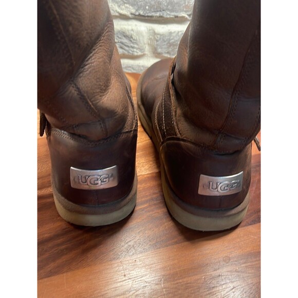 UGG Australia Brown Leather Boots size 40 - Picture 5 of 6